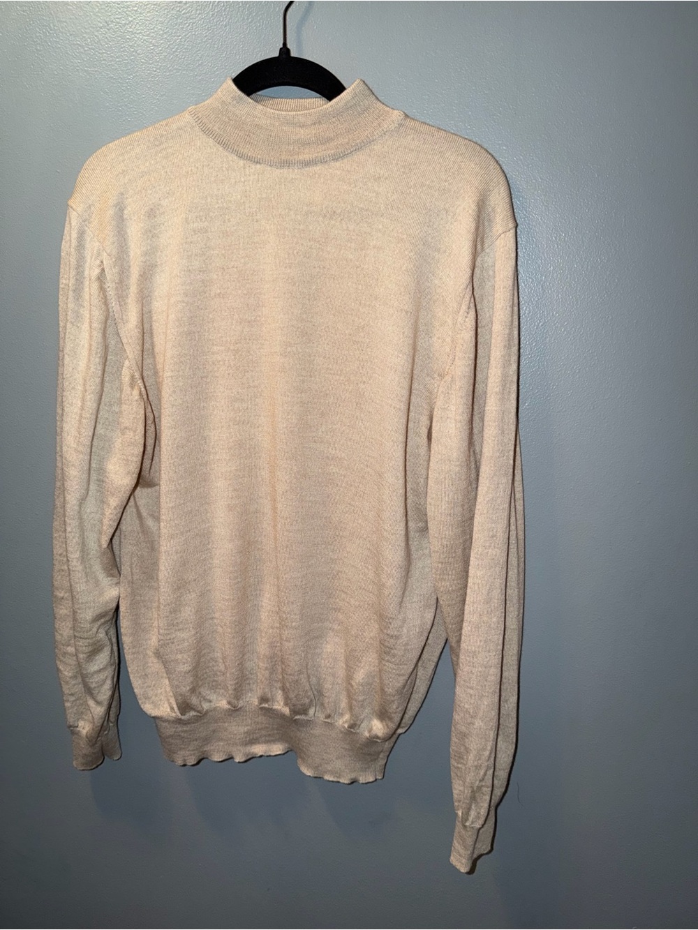 Nordstrom Men's Light Cream 100% wool Turtleneck Sweater
